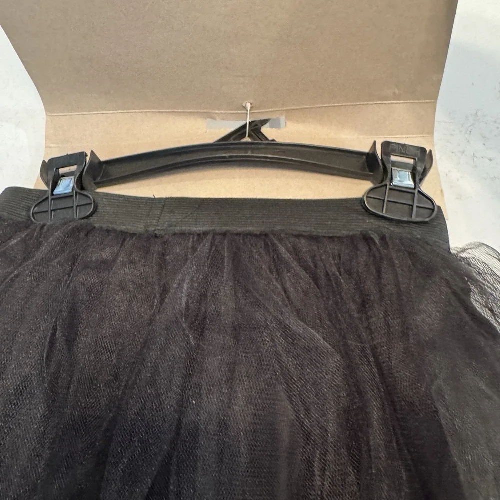 NEW Witch Long Tutu Skirt‎ Halloween Costume Charcoal Black One Size Goth Fairy